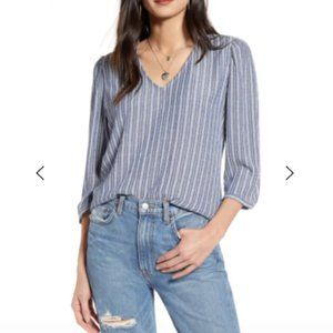 Treasure & Bond Stripe V-Neck Top